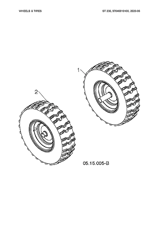 Husqvarna ST230-97046910100 wheels & tires diagram