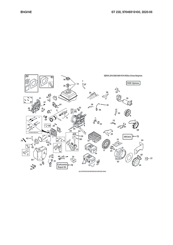 Husqvarna ST230-97046910100 engine diagram