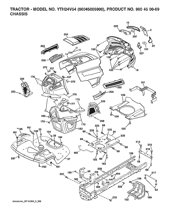 Husqvarna 96045006900 chassis diagram