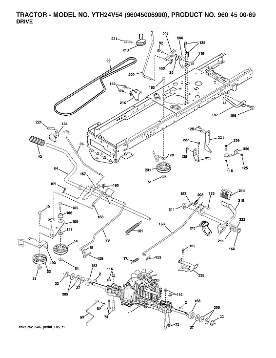 Husqvarna 96045006900 drive diagram