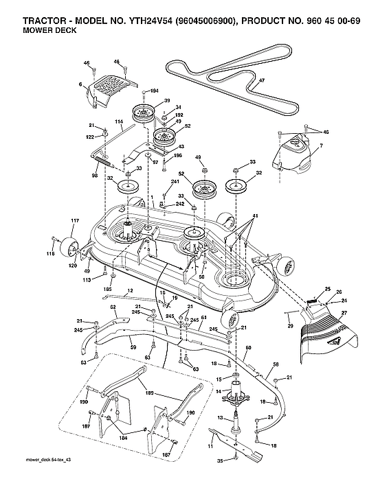 Husqvarna 96045006900 mower deck diagram