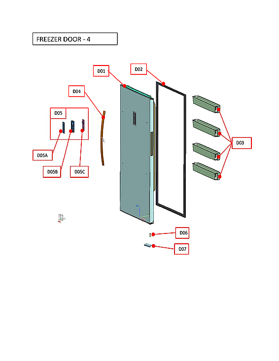 Criterion CUF208WD1W freezer door diagram