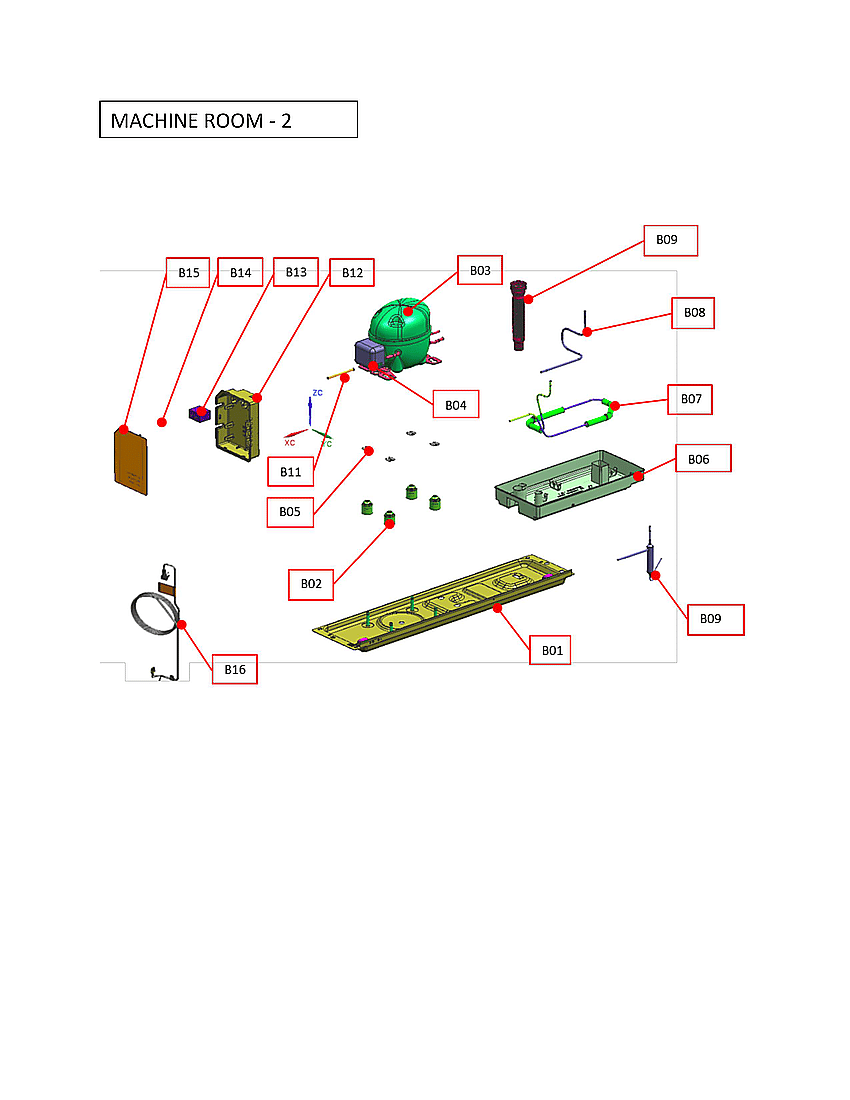 Kenmore KRFU021AWE0 machine room diagram