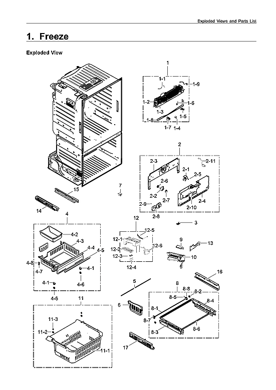 Samsung RF323TEDBSR/AA-00 freezer diagram