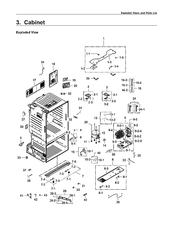 Samsung RF323TEDBSR/AA-00 cabinet diagram