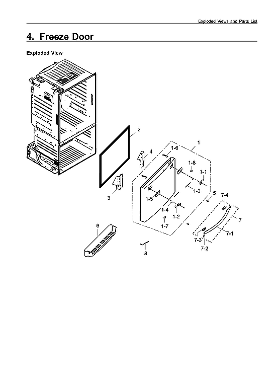 Samsung RF323TEDBSR/AA-00 freezer door diagram