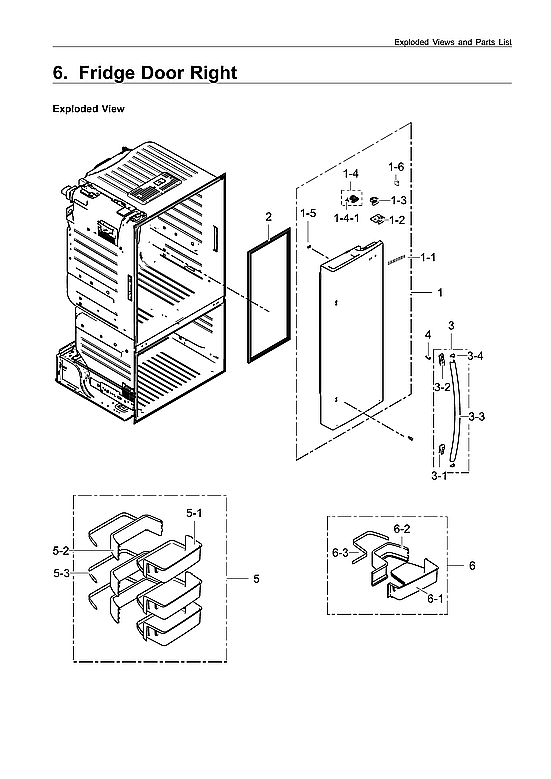Samsung RF323TEDBSR/AA-00 right refrigerator door diagram