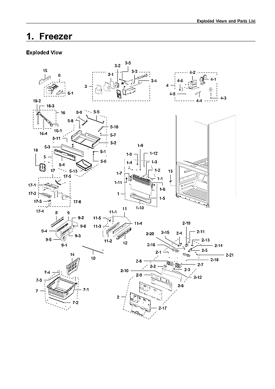 Samsung RFG298HDRS/XAA-01 freezer diagram