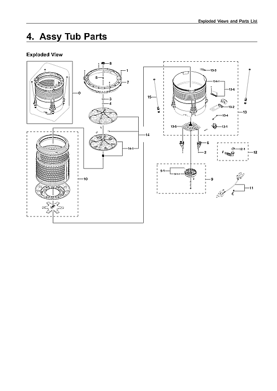 Samsung WA54R7600AV/US-00 tub parts diagram