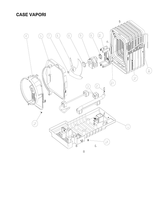 Winia WTE18GBTTD case vapori parts diagram