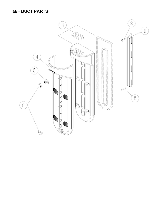 Winia WTE18GBTTD m/f duct parts diagram