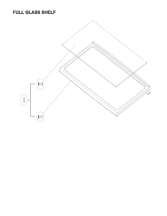 Winia WTE18GBTTD full glass shelf parts diagram