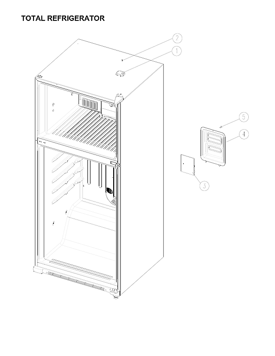Winia WTE18GBTTD total refrigerator parts diagram
