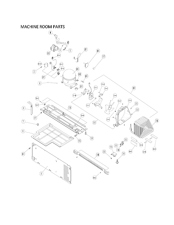 Winia WTE21HBWCD00 machine room parts diagram