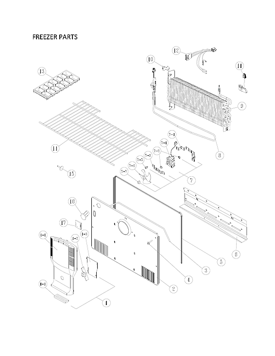 Winia WTE21HBWCD00 freezer parts diagram