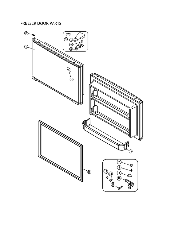 Winia WTE21HBWCD00 freezer door parts diagram
