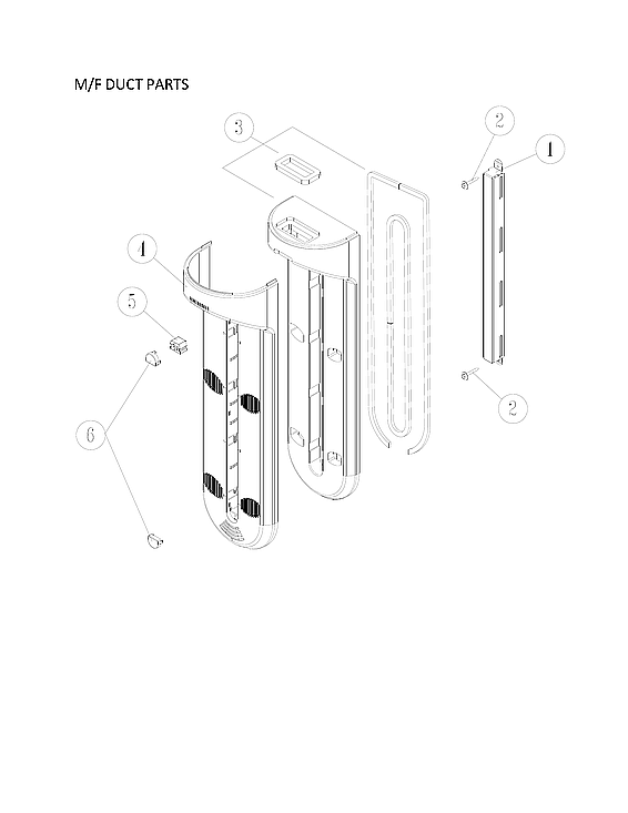 Winia WTE21HBWCD00 m/f duct parts diagram