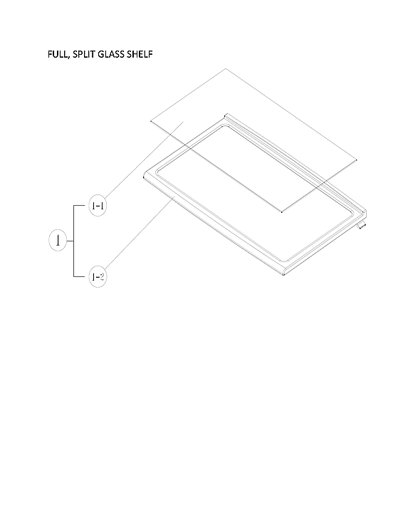 Winia WTE21HBWCD00 "full, split glass shelf" diagram