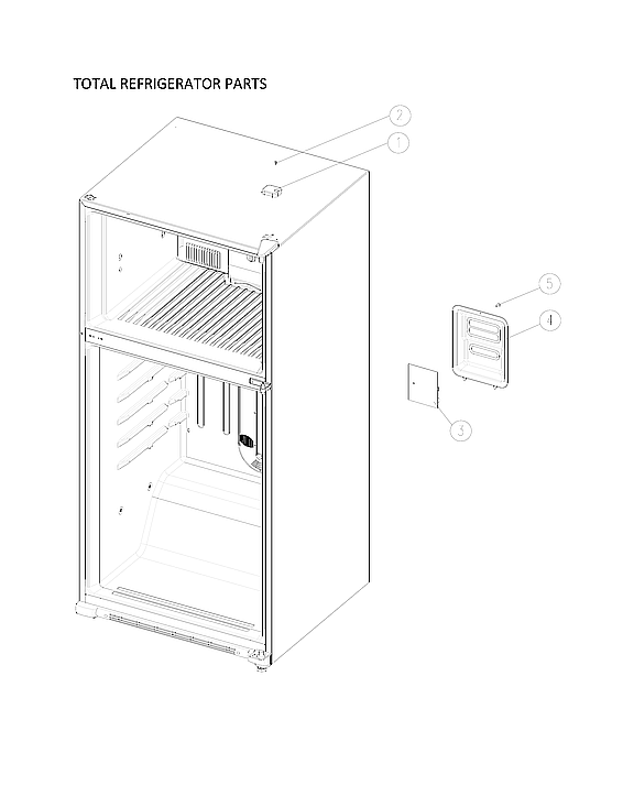 Winia WTE21HBWCD00 total refrigerator parts diagram