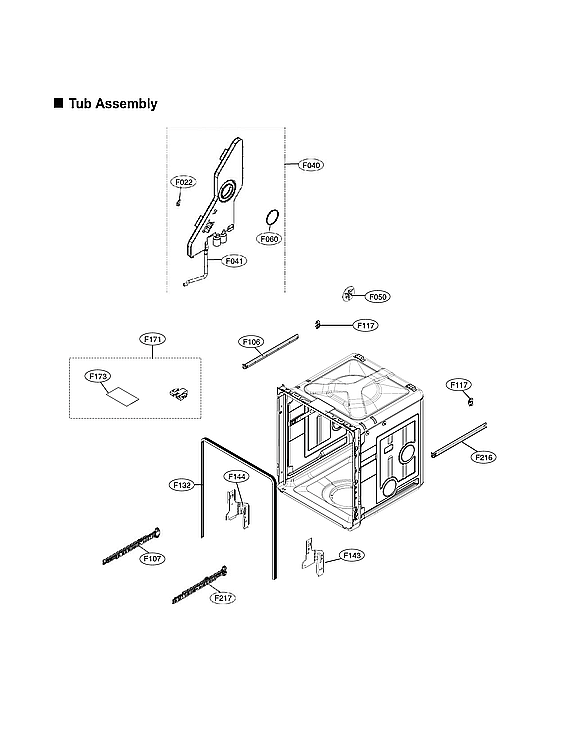 LG LDP6810BD/00 tub assy diagram