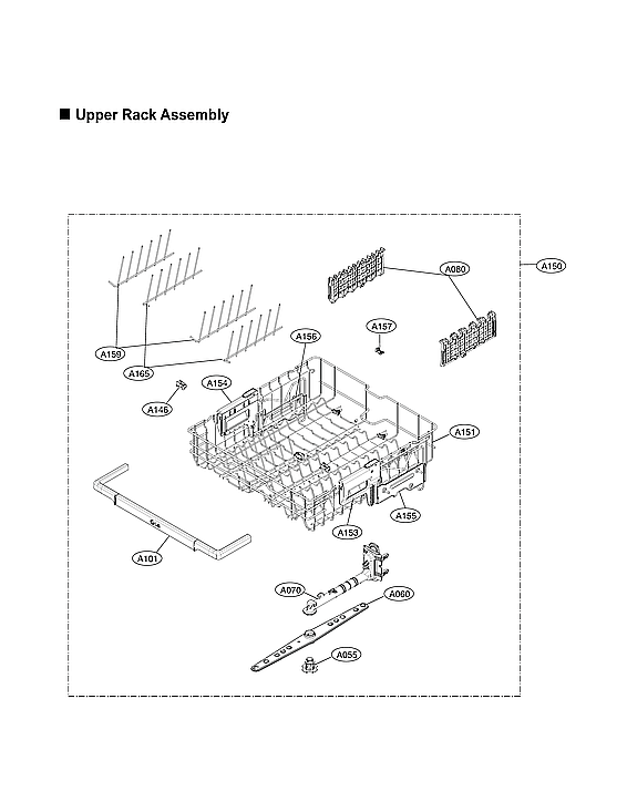 LG LDP6810BD/00 upper rack assy diagram