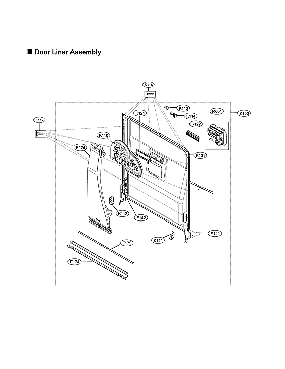 LG LDP6810BD/00 door liner assy diagram