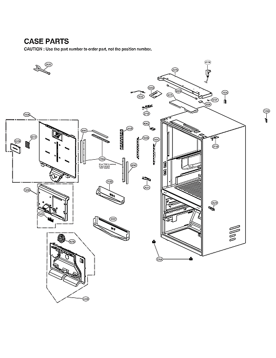 LG LRFXC2416S/00 case parts diagram