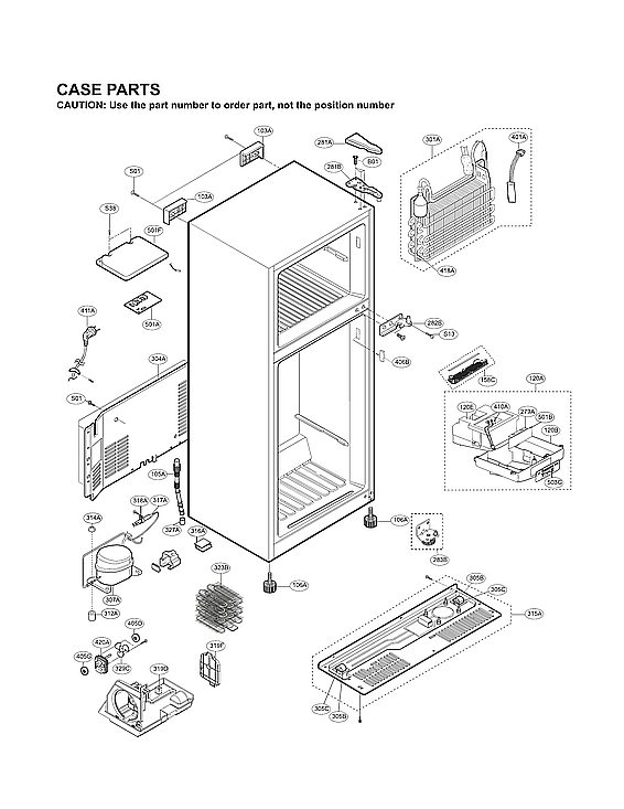 LG LTCS20030S/00 case parts diagram