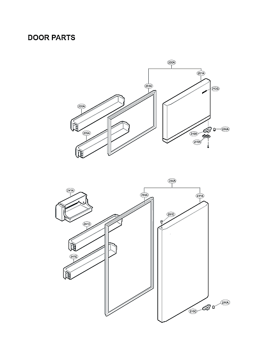 LG LTCS20030S/00 door parts diagram