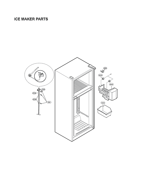 LG LTCS20030S/00 ice maker parts diagram