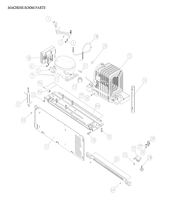 Criterion CTMR182WD1B machine room parts diagram