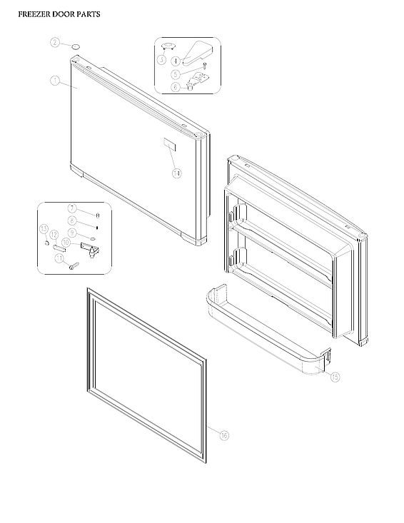 Criterion CTMR182WD1B freezer door parts diagram