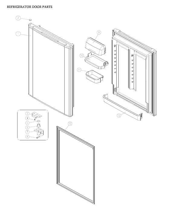 Criterion CTMR182WD1B refrigerator door parts diagram