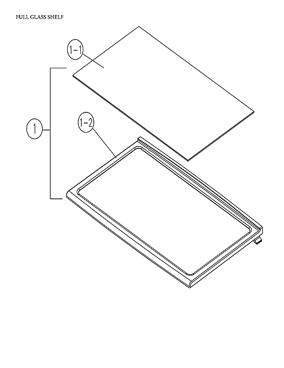 Criterion CTMR182WD1B full glass shelf diagram