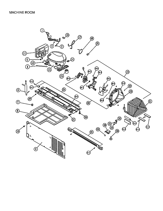Criterion CTMR208WD1W machine room parts diagram