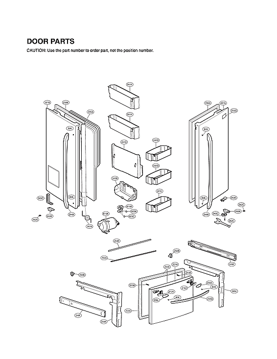 LG LFX28968SW/03 door parts diagram