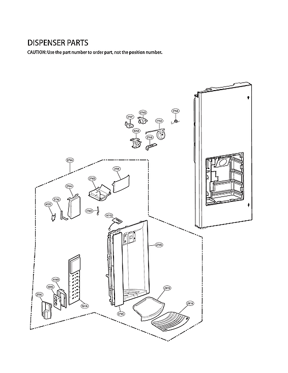 LG LFX28968SW/03 dispenser parts diagram