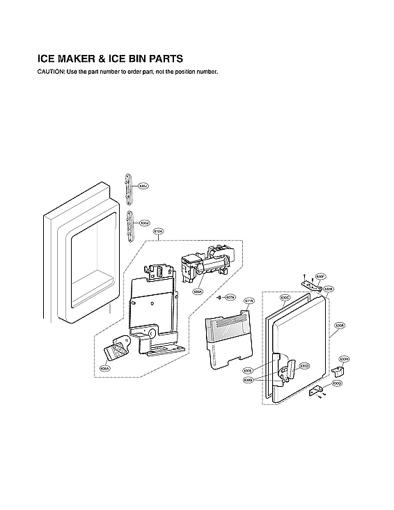 LG LFX28968SW/03 ice maker & ice bin parts diagram