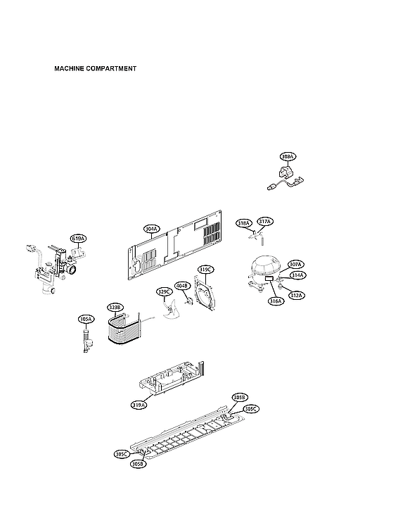 LG LRSDS2706S/00 machine compartment parts diagram