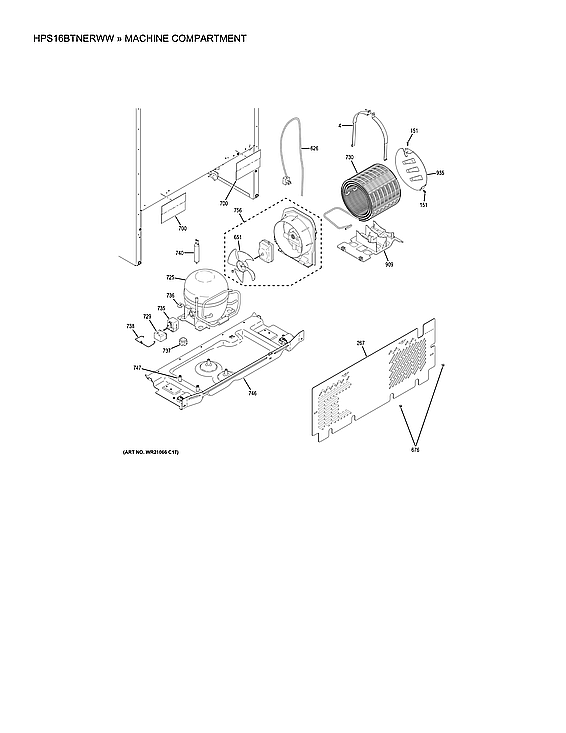 Hotpoint HPS16BTNERWW machine compartment diagram