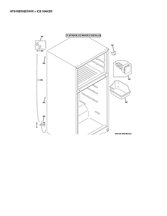 Hotpoint HPS16BTNERWW ice maker diagram