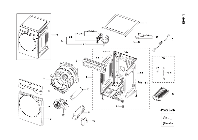Samsung DVE50A8600E/A3-00 main assy diagram