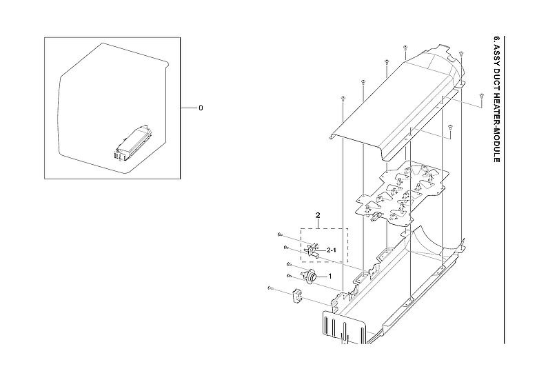 Samsung DVE50A8600E/A3-00 duct heater module assy diagram