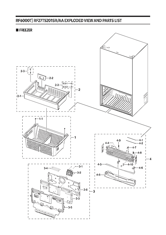 Samsung RF27T5201SR/AA-53 freezer parts diagram