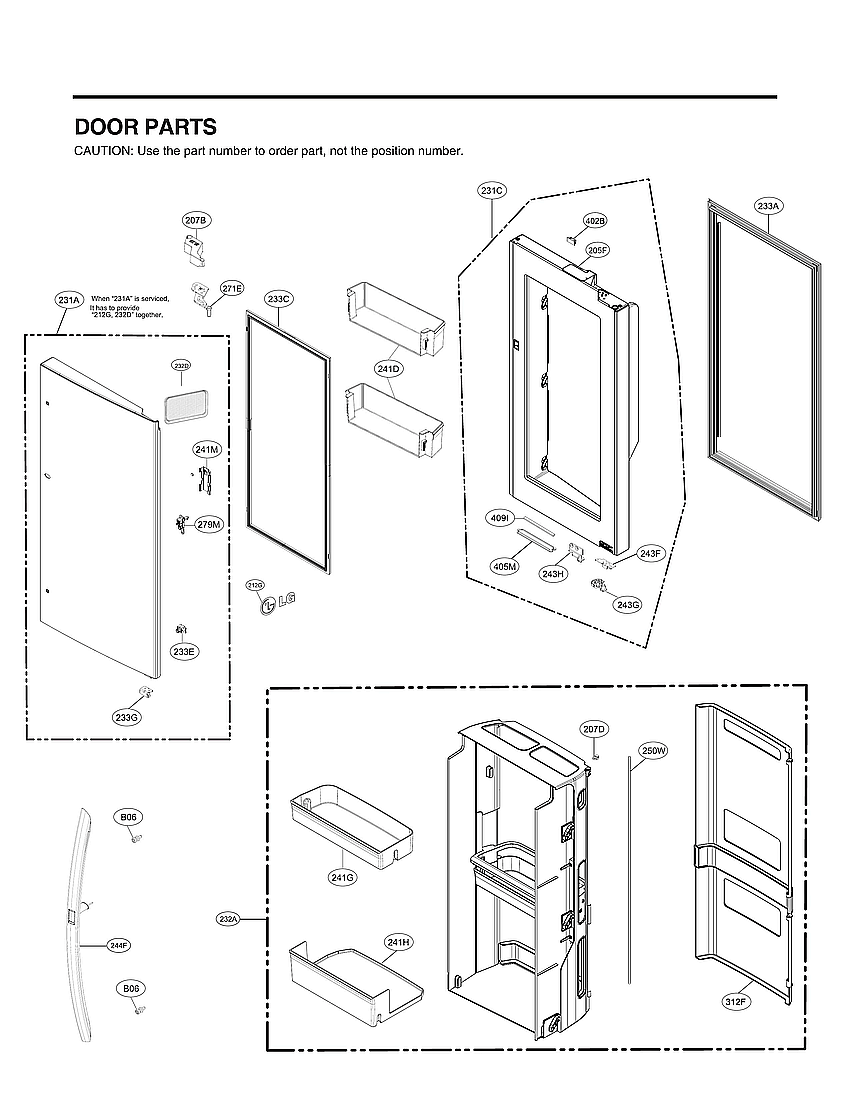 LG LRMDS3006S/01 refrigerator door parts diagram