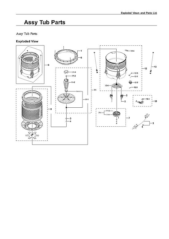 Samsung WA51A5505AW/US-00 tub assy diagram
