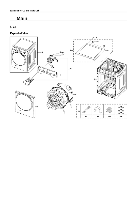 Samsung WF45A6400AW/US-00 main assy diagram