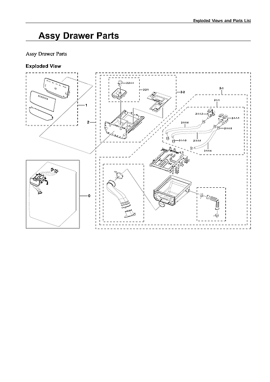 Samsung WF45A6400AW/US-00 drawer assy diagram