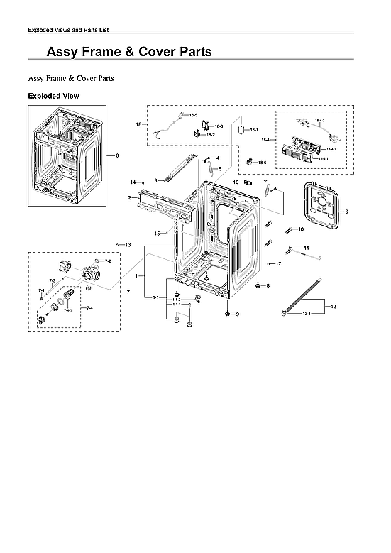 Samsung WF50A8600AE/US-00 frame & cover assy diagram