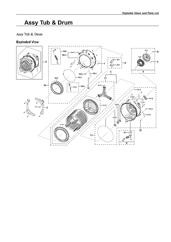 Samsung WF50A8600AE/US-00 tub & drum assy diagram